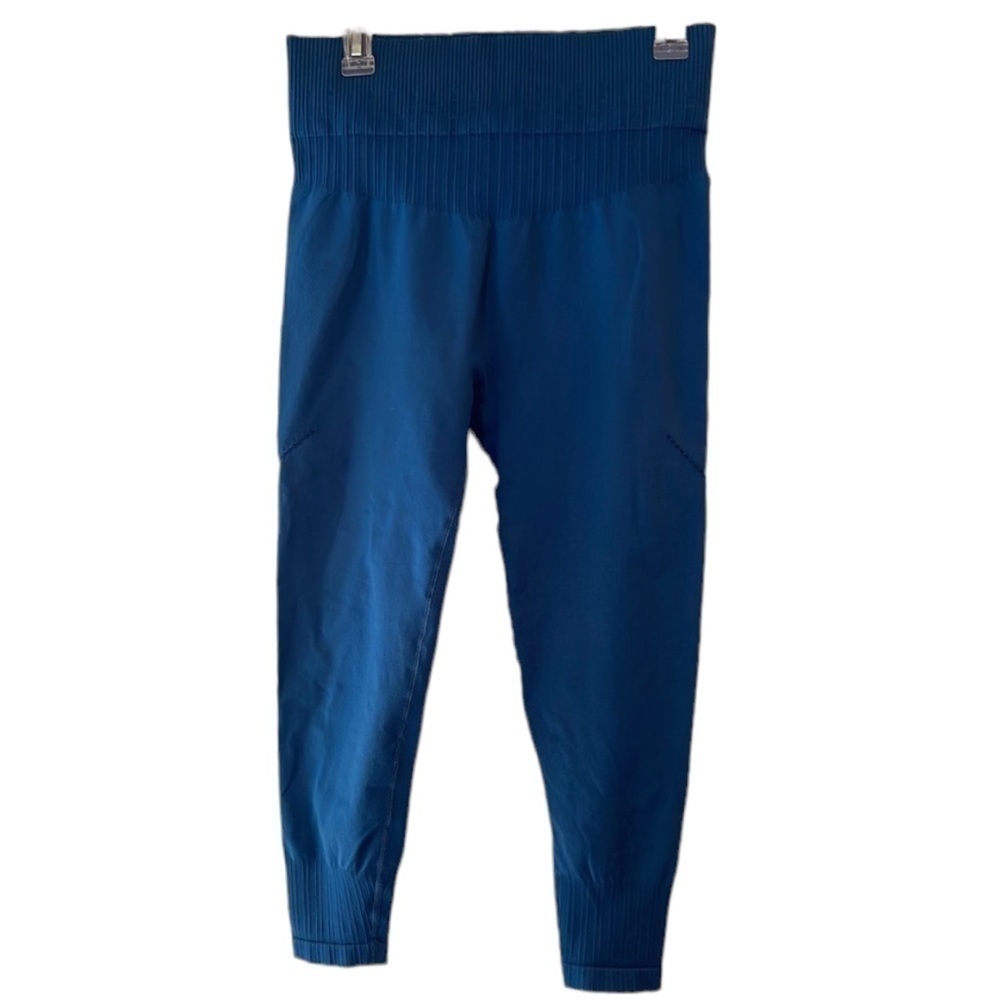 JoyLab Yoga NWOT Dark Blue High Rise 7/8 Leggings Ribbed Waistband Sz L - Picture 3 of 7